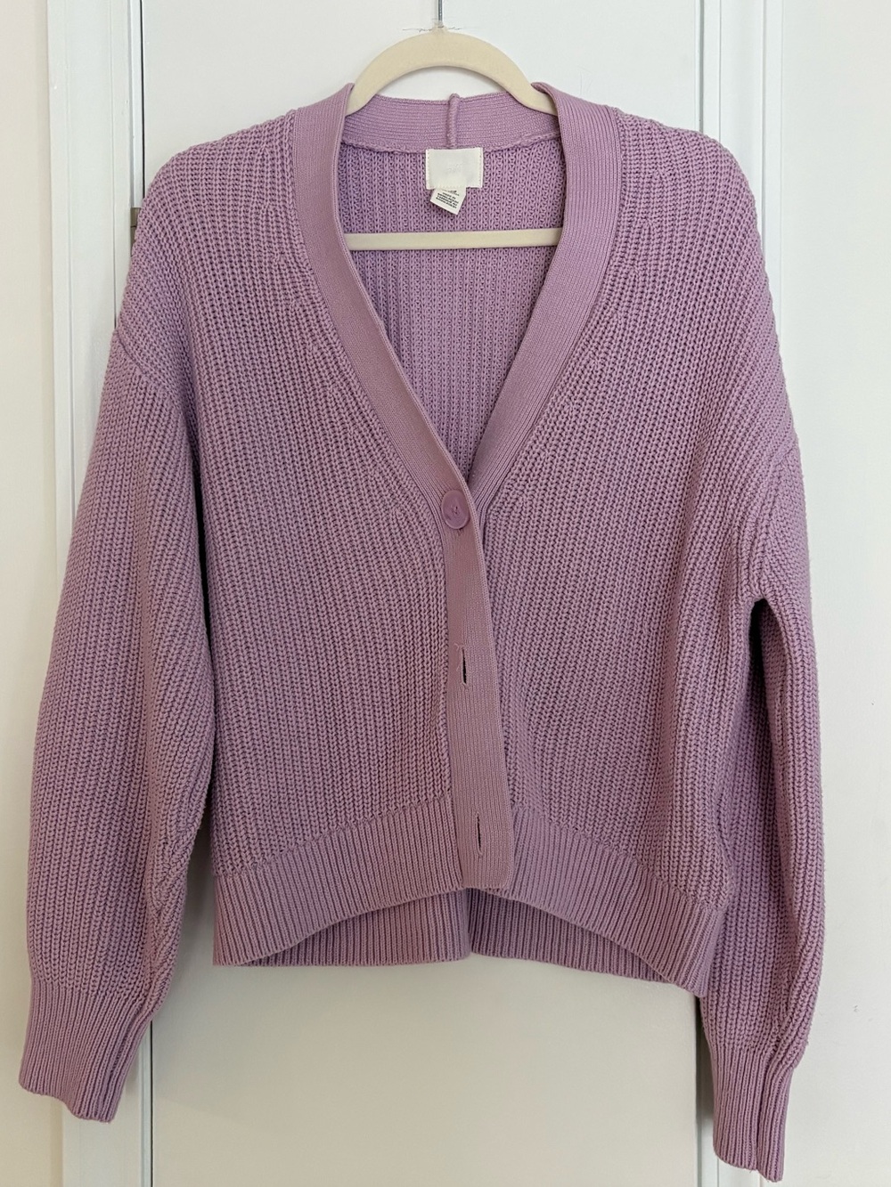 H&M Lavender V-Neck Knit Cardigan Sweater